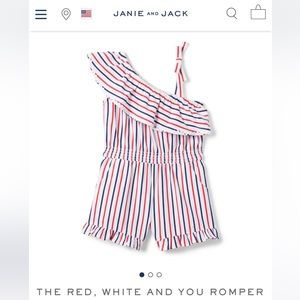 Janie and Jack Red, White and You Romper- never worn
